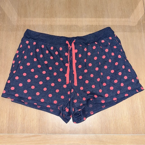 Kenneth Cole Reaction Navy Red Polka Dot Drawstring Sleep Shorts Sz XS - Picture 1 of 5